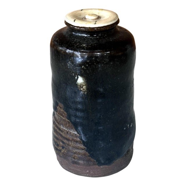 Rare and Fine Antique Japanese Ceramic Ko-Satsuma Chaire Tea Caddy For Sale