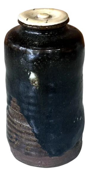 Rare and Fine Antique Japanese Ceramic Ko-Satsuma Chaire Tea Caddy