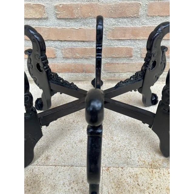 1950s Mid-Century Chinese Carved Wood Zitan Stand, 1950s For Sale - Image 5 of 12