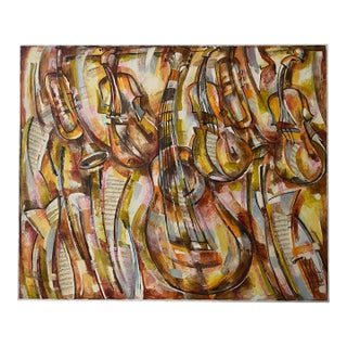 Tyka "Music Rain" Oil on Canvas For Sale