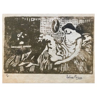 Julien Prina, Lying Woman, 1920s, Engraving For Sale
