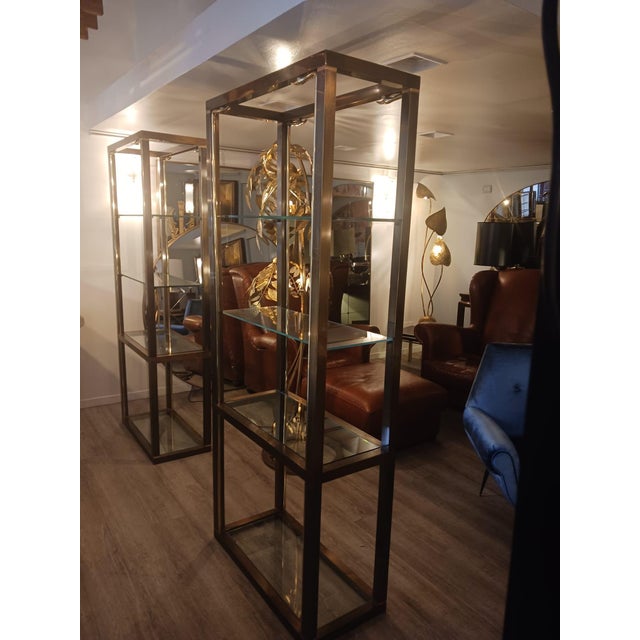 Brass Swans Bookcases or Room Dividers, 1960s, Set of 2 For Sale - Image 15 of 18