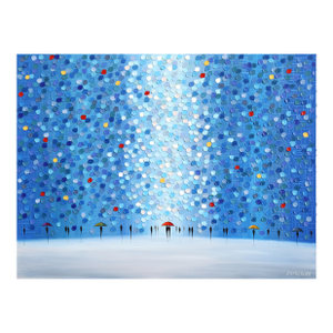 Whispers in Blue - Abstract Figurative Landscape Textured Impasto Oil Painting by Ekaterina Ermilkina