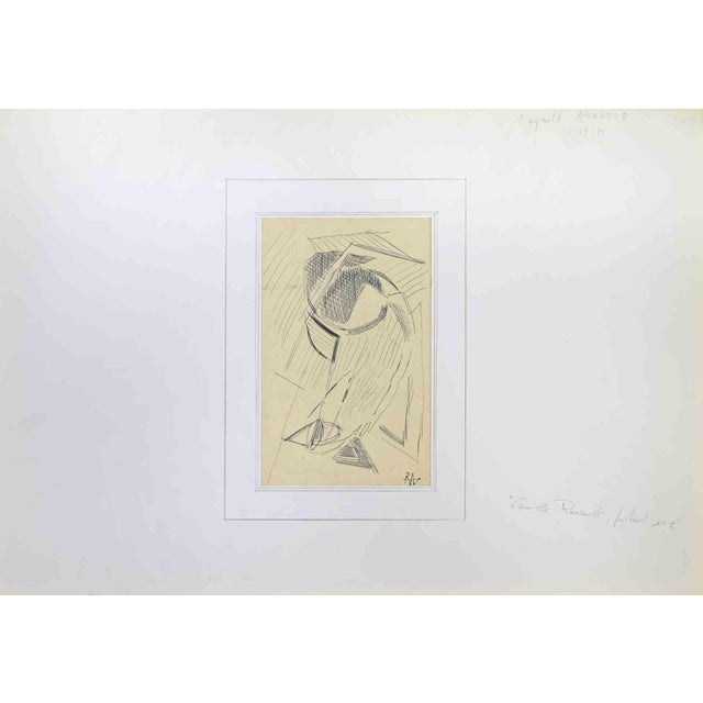 Reynold Arnoud, Camille Renard, Portrait No.1, Ink Drawing, Mid-20th Century For Sale