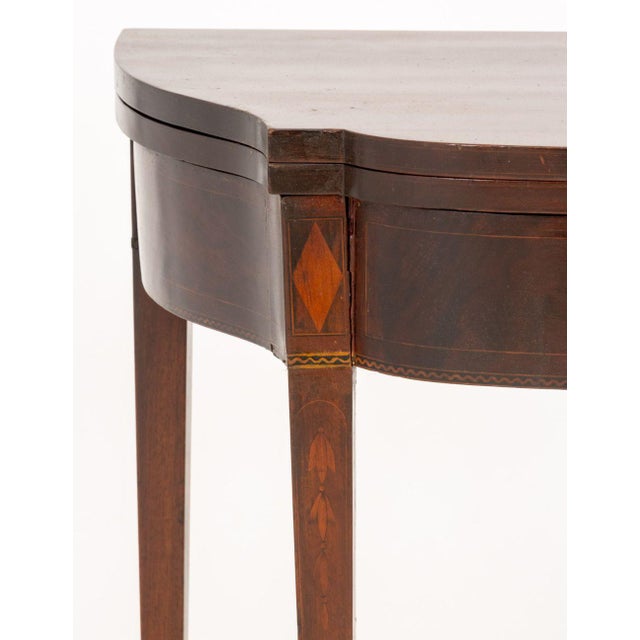 American American Federal Inlaid Mahogany Card Table For Sale - Image 3 of 11