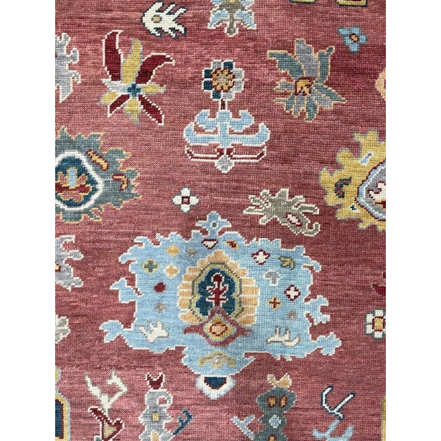 2020s 8x10 Coral Hand-Knotted Wool Detailed Motif Medley Traditional Carpet Rug For Sale - Image 5 of 6