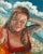Wood “Beach Day”, Figurative Oil Painting, Portrait of a Girl, Coastal Art For Sale - Image 7 of 8