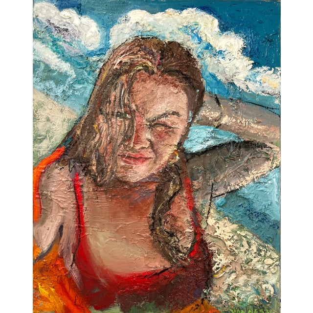 Wood “Beach Day”, Oil Paintings, by Van Ness For Sale - Image 7 of 8