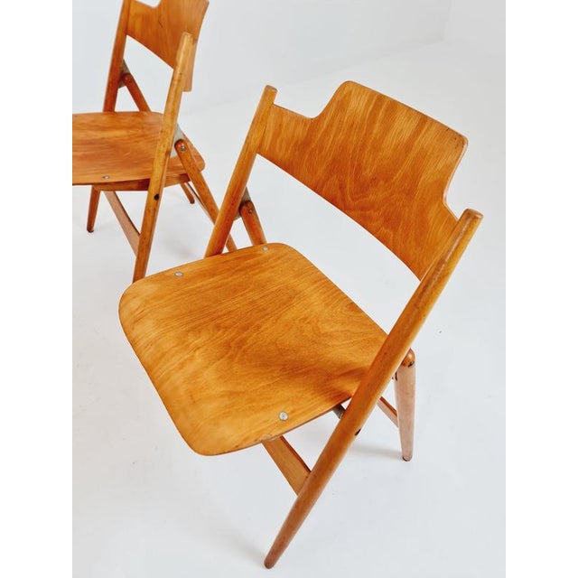 Austrian SE18 Folding Chairs by Egon Eiermann for Wilde & Spieth, 1950s Set of 4 For Sale - Image 10 of 18