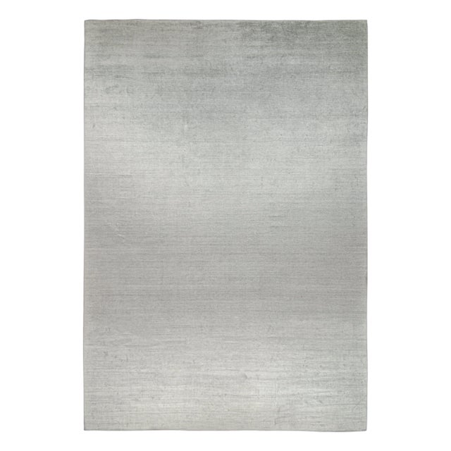 2010s Rug & Kilim’s Modern Rug in Solid Gray and Off-White Striae ...