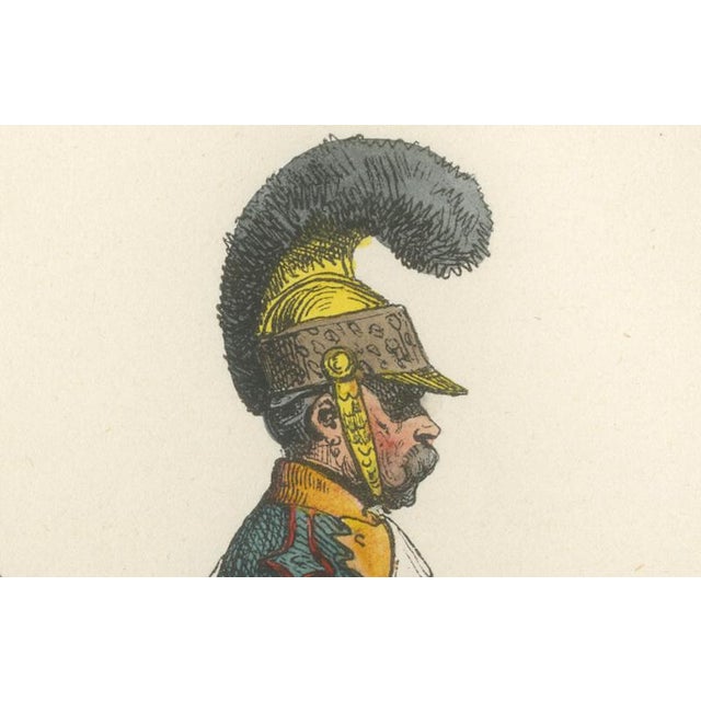 Napoleonic Guard Cavalry Officer on Horseback, 1843, Paper For Sale - Image 4 of 10