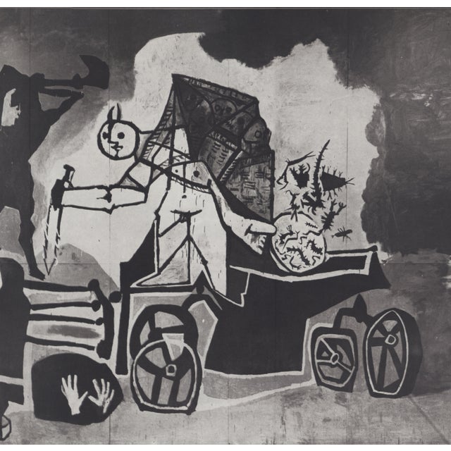 Abstract 1954 Pablo Picasso Monotone Lithograph "La Guerre" (The War) For Sale - Image 3 of 5