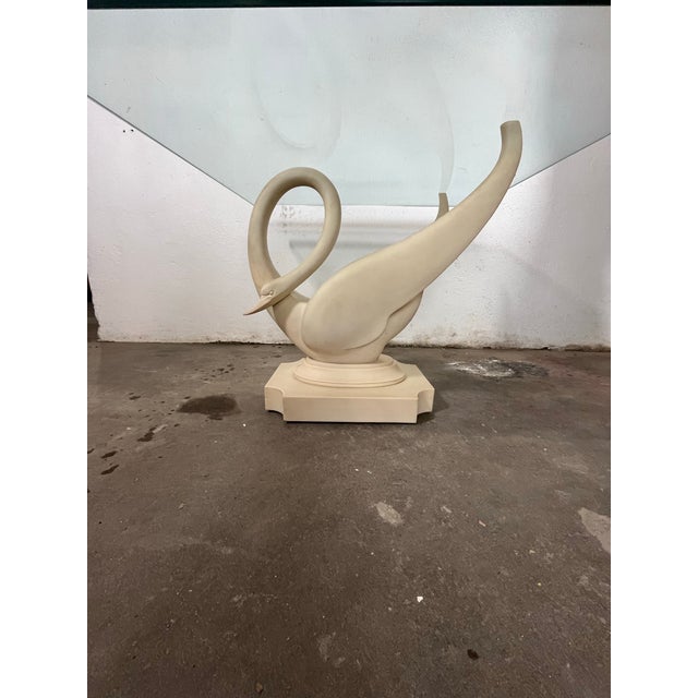 Hollywood Regency Vintage Maison Jansen Swan Table Signed For Sale - Image 3 of 11