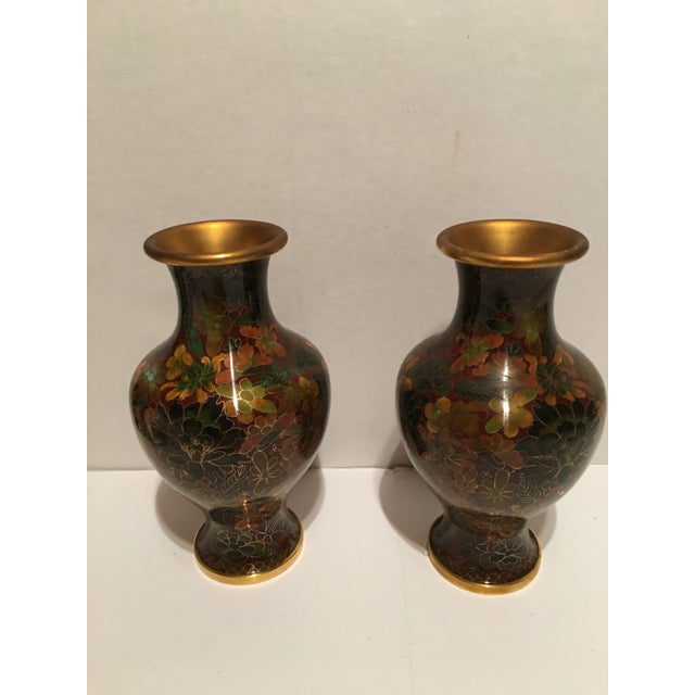 1950s Cloisonné Vases - a Pair For Sale - Image 4 of 7