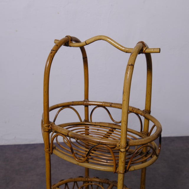1950s Vintage Bamboo Liquor Trolley, 1950s For Sale - Image 5 of 13
