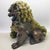 Chinese Pair of Vintage Chinese Gilt Bronze Guardian Lions (Foo Dogs) on Embroidered Balls For Sale - Image 3 of 9