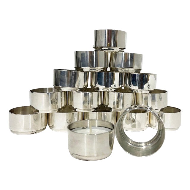 Silver Candleholders, Set of 17 For Sale