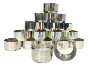 Silver Candleholders, Set of 17