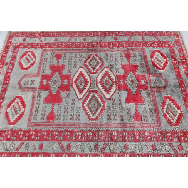 1970s Handmade Wool Turkish Rug -4' 3'' X 5' 9'' For Sale - Image 11 of 13