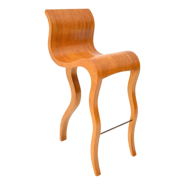 Vintage Laminated Sculptural Bar Stool, 1960s For Sale
