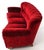 1950s Ruby Red Tufted Demask Velvet Sofa Danish Mid Century Modern For Sale - Image 4 of 12