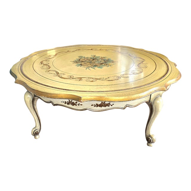 1970s Vintage French Provincial Round Coffee Table Chairish