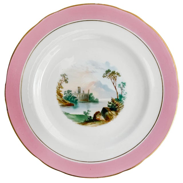 Early 20th Century Antique English Scenic Landscape Dinner Plates - Set of 10 For Sale - Image 5 of 12