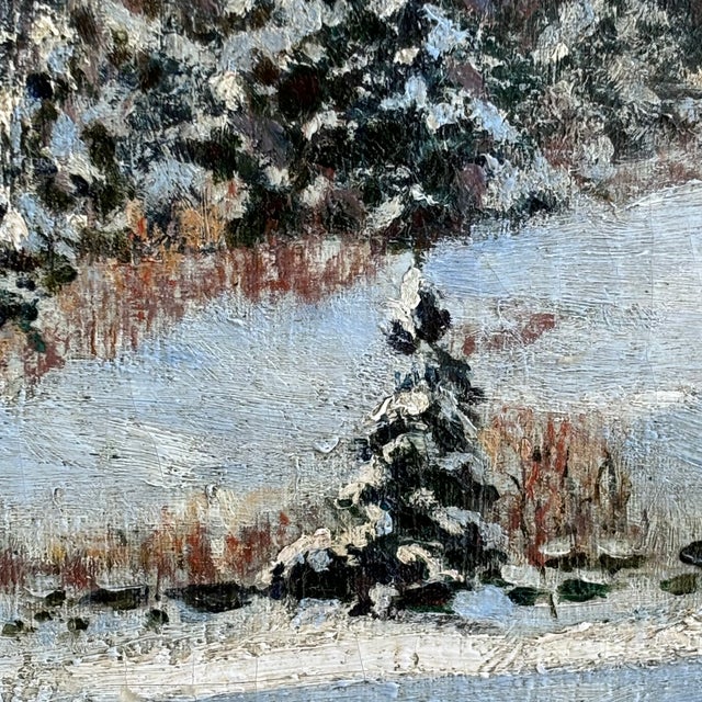 1937 Winter Landscape, Oil on Canvas -- Framed For Sale In Baltimore - Image 6 of 11