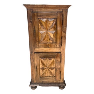 French 18th Century Louis XIII Walnut "Diamond Shape" Cabinet For Sale