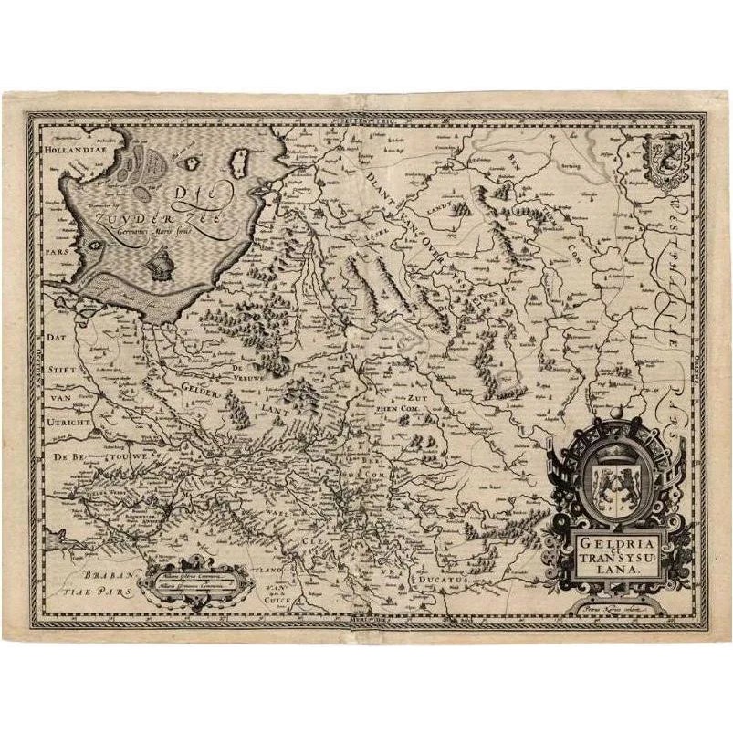 Antique Map of the Provinces of Gelderland and Overijssel by Kaerius ...