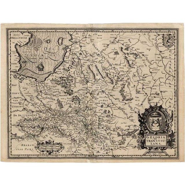 Antique Map of the Provinces of Gelderland and Overijssel by Kaerius, 1617 For Sale