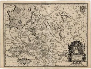 Antique Map of the Provinces of Gelderland and Overijssel by Kaerius, 1617