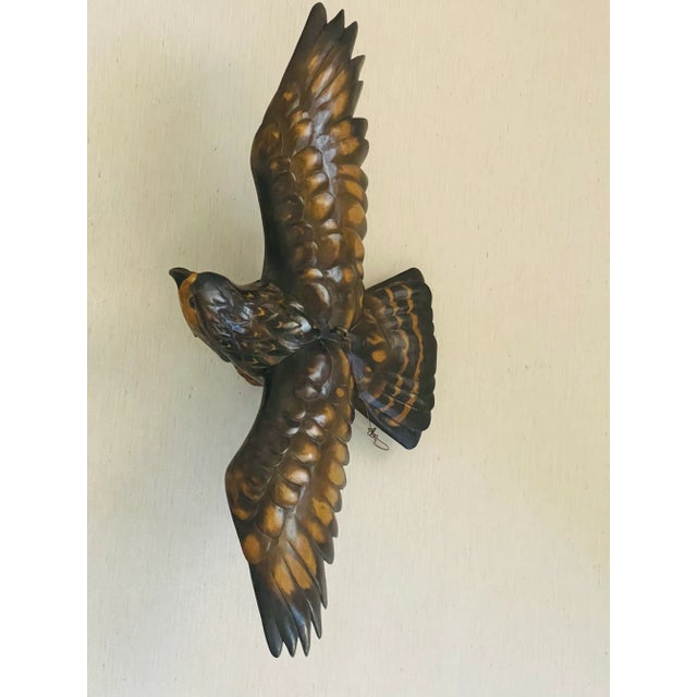 1960s American Eagle Carved Wood Sculpture For Sale - Image 5 of 7
