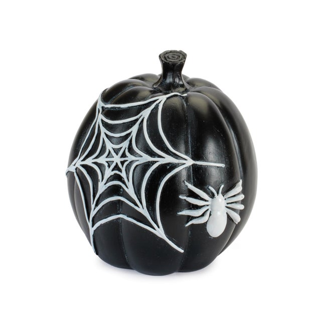 Kenneth Ludwig Chicago Halloween Spider and Bat Pumpkin (Set of 2) For Sale - Image 4 of 5