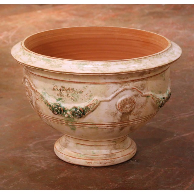 French Handmade Terracotta Anduze Bowl Urn Planter by La Madeleine For Sale - Image 9 of 14