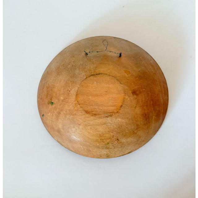 Late 20th Century Vintage Original Concave Bluebonnet Painting in Primitive Style Bowl For Sale - Image 5 of 8