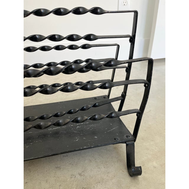 1960s Vintage French Twisted Wrought Iron Magazine Rack For Sale - Image 9 of 12