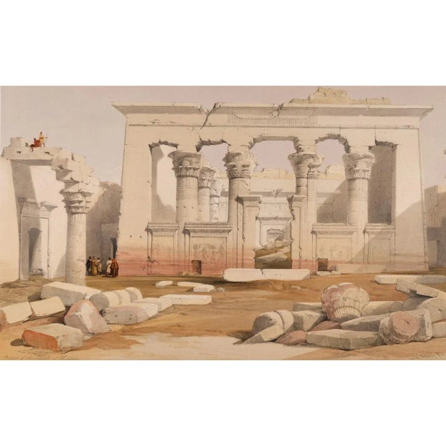 Realism Temple of Kalabashi, Egypt: David Roberts ' 19th C. Hand-Colored Lithograph, 1847 For Sale - Image 3 of 4
