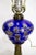 Traditional Bohemian Cobalt Cut to Clear Glass Lamp For Sale - Image 3 of 6