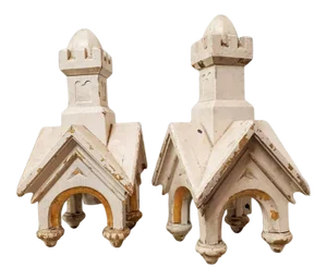 Antique American Gothic Revival Church Wall Sconces