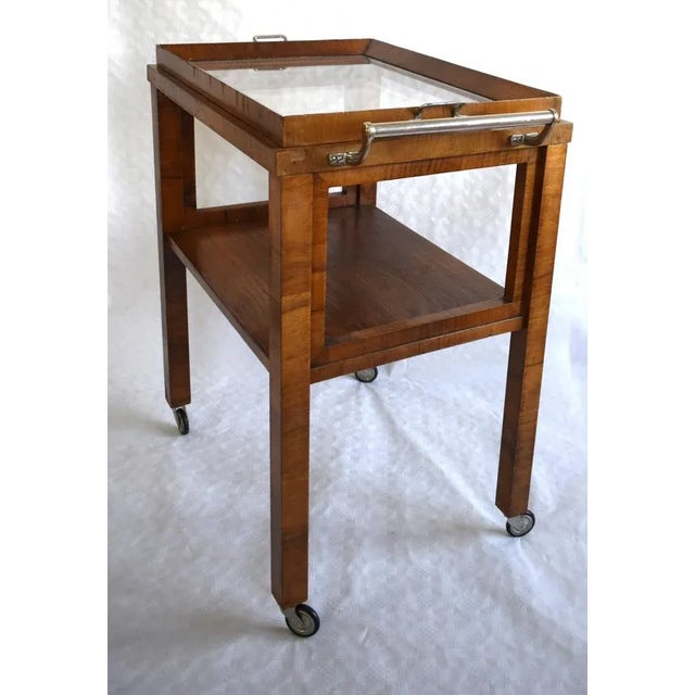 Bar wagon in the style of Viennese modernity. Execution in the 1920s. Removable tray.