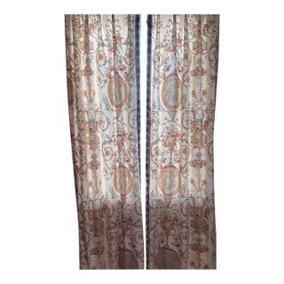 Set of Six Brunschwig & Fils “Gaston” by Daniela Drapery Panels, Vintage Traditional Fabric For Sale