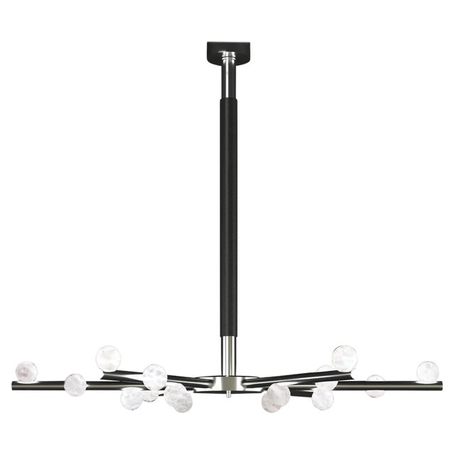 Demetra Shiny Silver Metal Chandelier by Alabastro Italiano For Sale