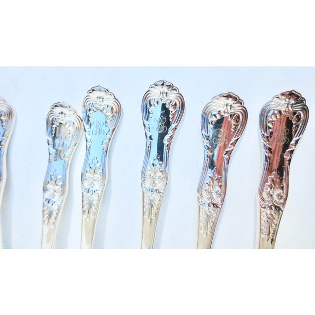 Mid 20th Century Tiffany & Co English King Pattern Forks Silver Plate - Set of 12 For Sale In New York - Image 6 of 8