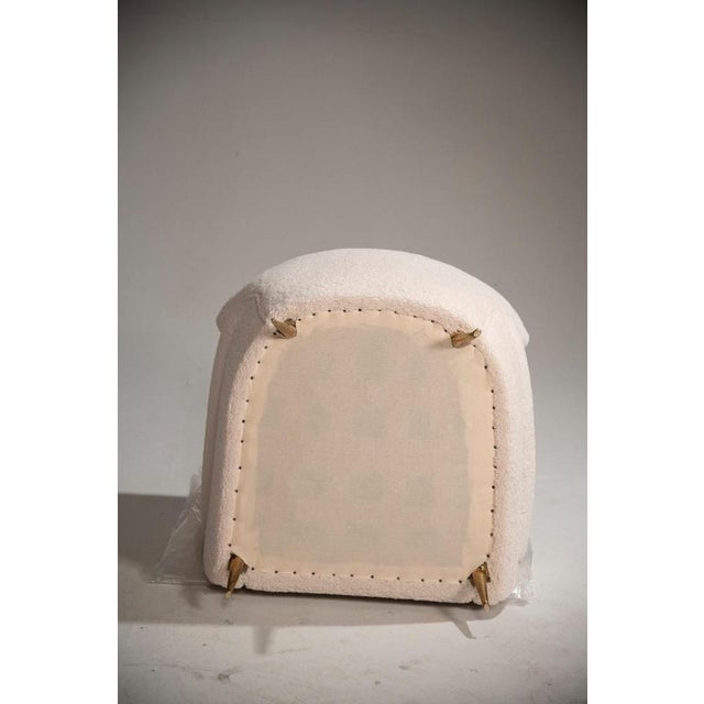 Armchairs in Ivory Fabric with Brass Feet, 1940s, Set of 2 For Sale - Image 16 of 18