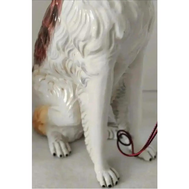 Life Size Glazed Porcelain Borzoi Dog Statue Made in Italy, Circa 1960 For Sale - Image 11 of 13