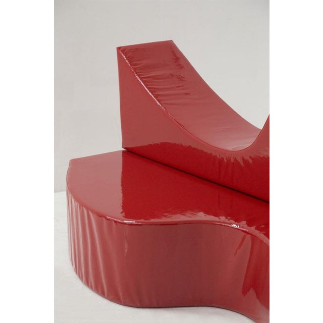 1970s Space Age Red Vinyl Sofa Superonda from Archizoom, 1979 For Sale - Image 5 of 8