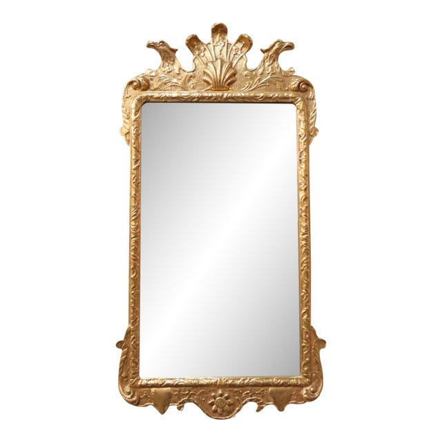 1990s Friedman Brothers Gold Beveled Chippendale Style Colonial Williamsburg Mirror For Sale