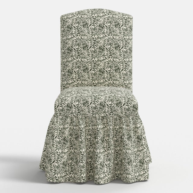 Spritely Home Stoffer Home x Cloth & Company Thelma Ruffle Camel Back Dining Chair in Willow Vine Olive For Sale - Image 4 of 8