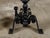 Metal Pair of English Turn of the Century Iron Andirons with Foliage and Guilloches For Sale - Image 7 of 11
